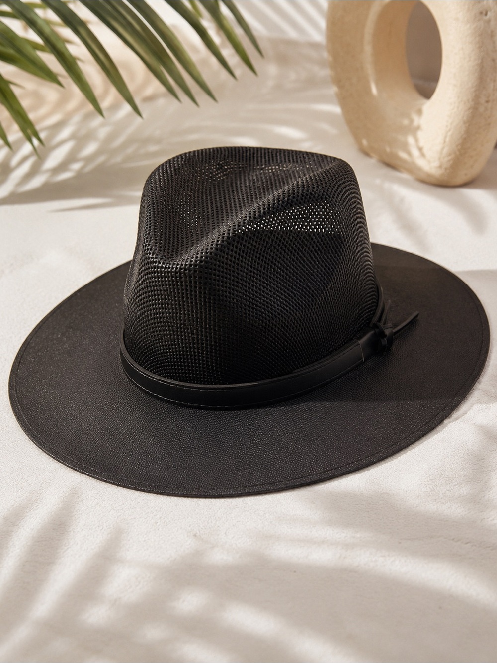 Black Wide-Brim Fedora Hat
